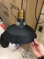 Thả đơn chao hở cổ đen, chụp sắt mạ đồng, E27x01, mã TH066,2, KT (mm): D280